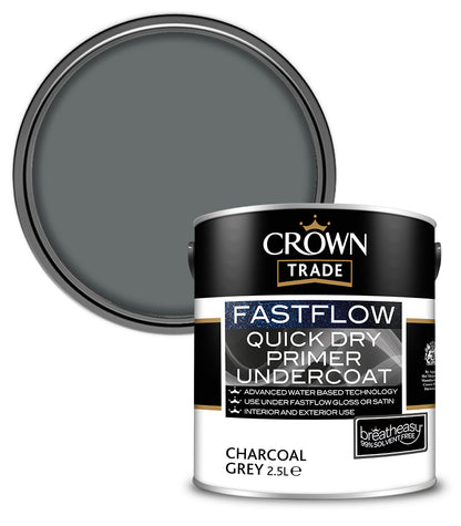 Crown Trade Fastflow Quick Dry Undercoat - Charcoal Grey - 2.5L