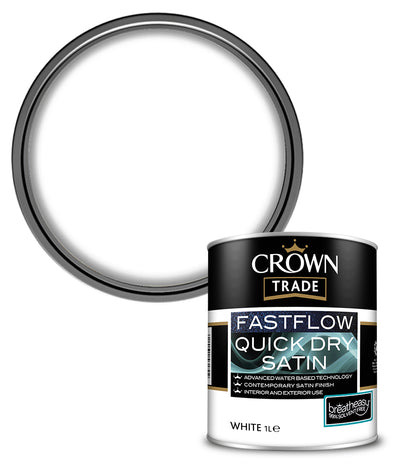 Crown Trade Fastflow Quick Dry Satin - White - 1L