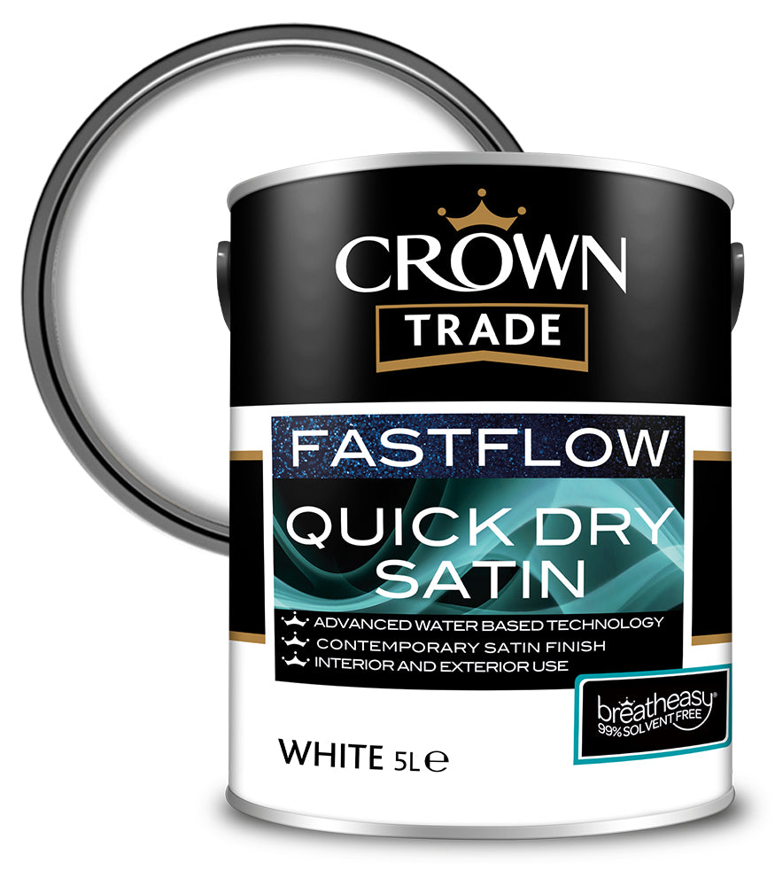 Crown Trade Fastflow Quick Dry Satin - White - 5L