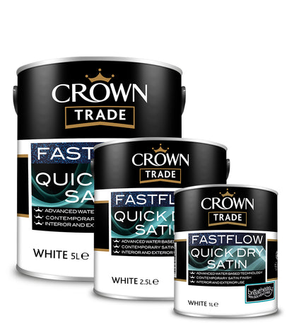 Crown Trade Fastflow Quick Dry Satin - White