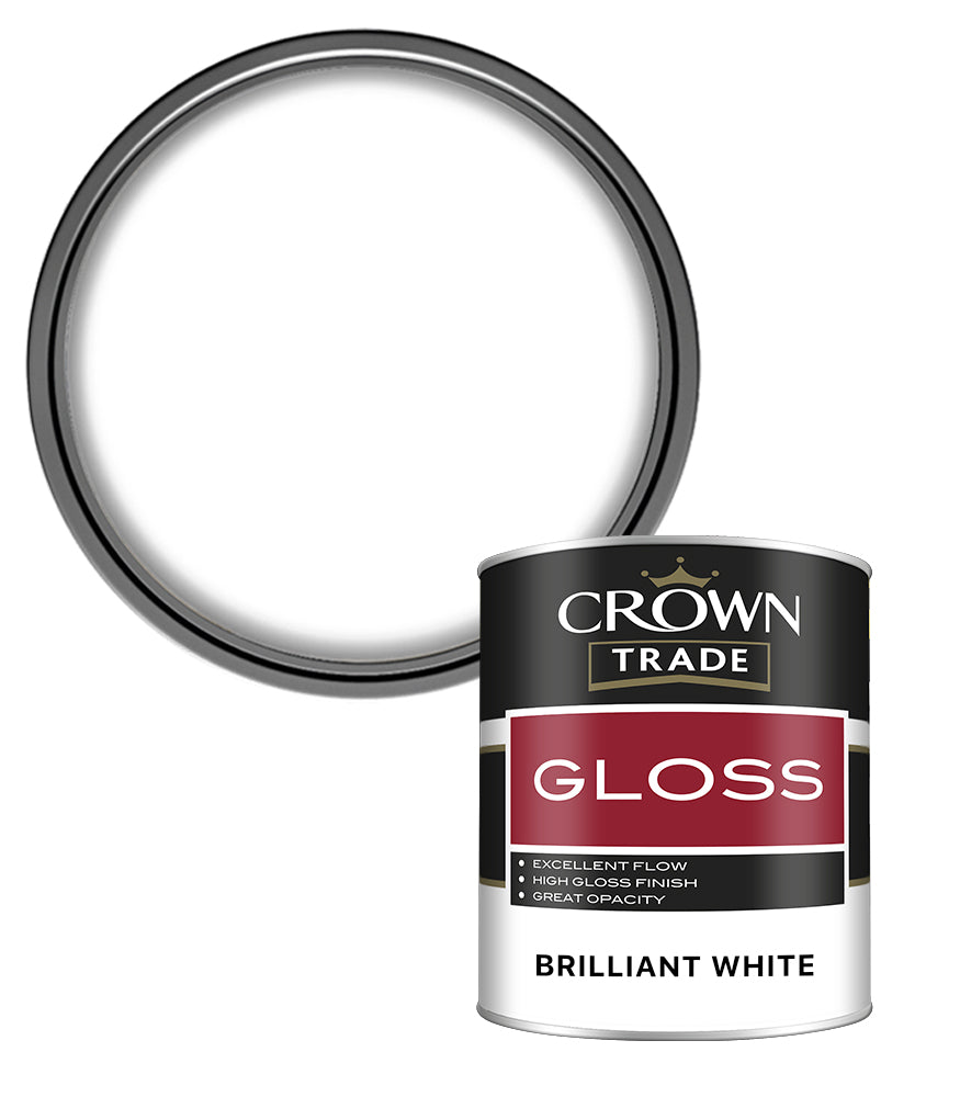 Crown Trade Gloss - Brilliant White - 1L
