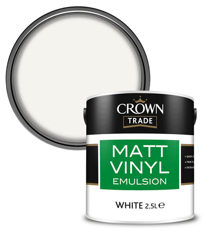 Crown Trade Vinyl Matt Emulsion - White - 2.5L