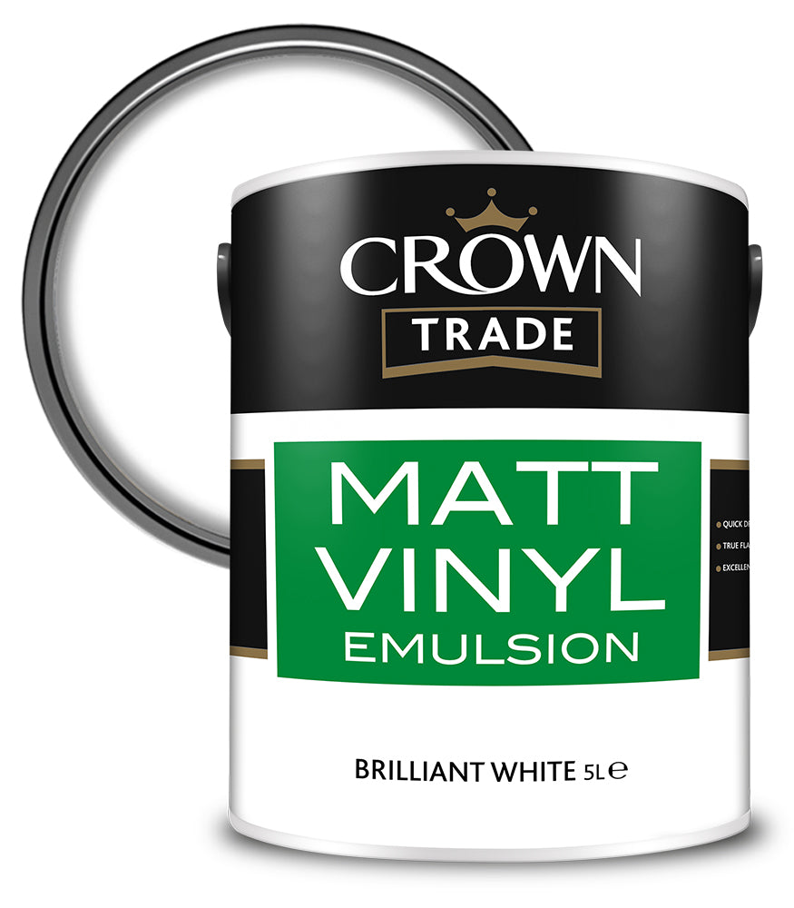 Crown Trade Vinyl Matt Emulsion - Brilliant White - 5L