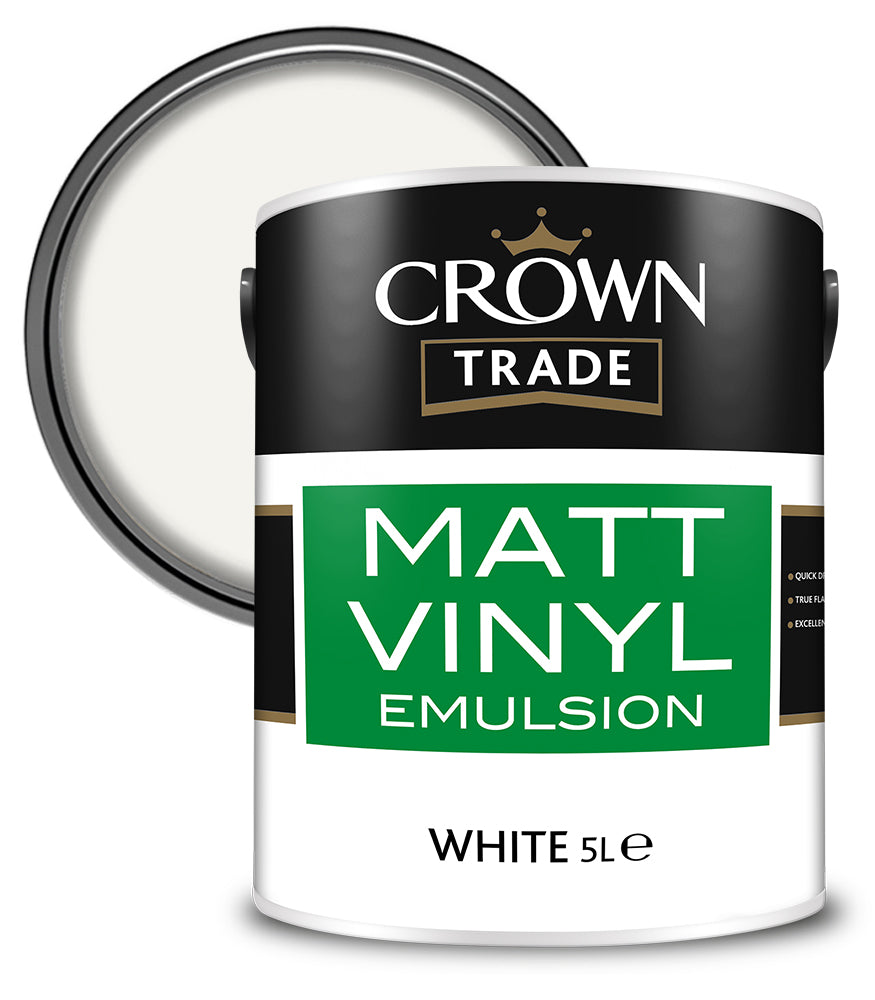 Crown Trade Vinyl Matt Emulsion - White - 5L
