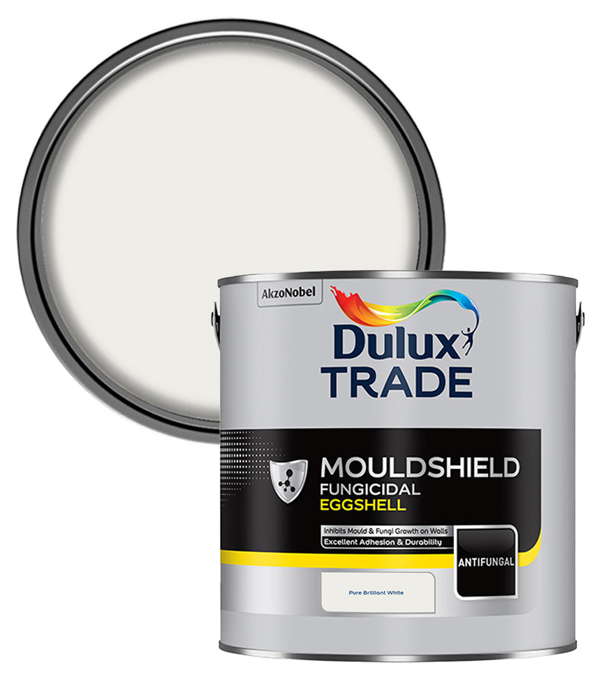 Dulux Trade Mouldshield Fungicidal Eggshell - Pure Brilliant White - 2.5 Litre