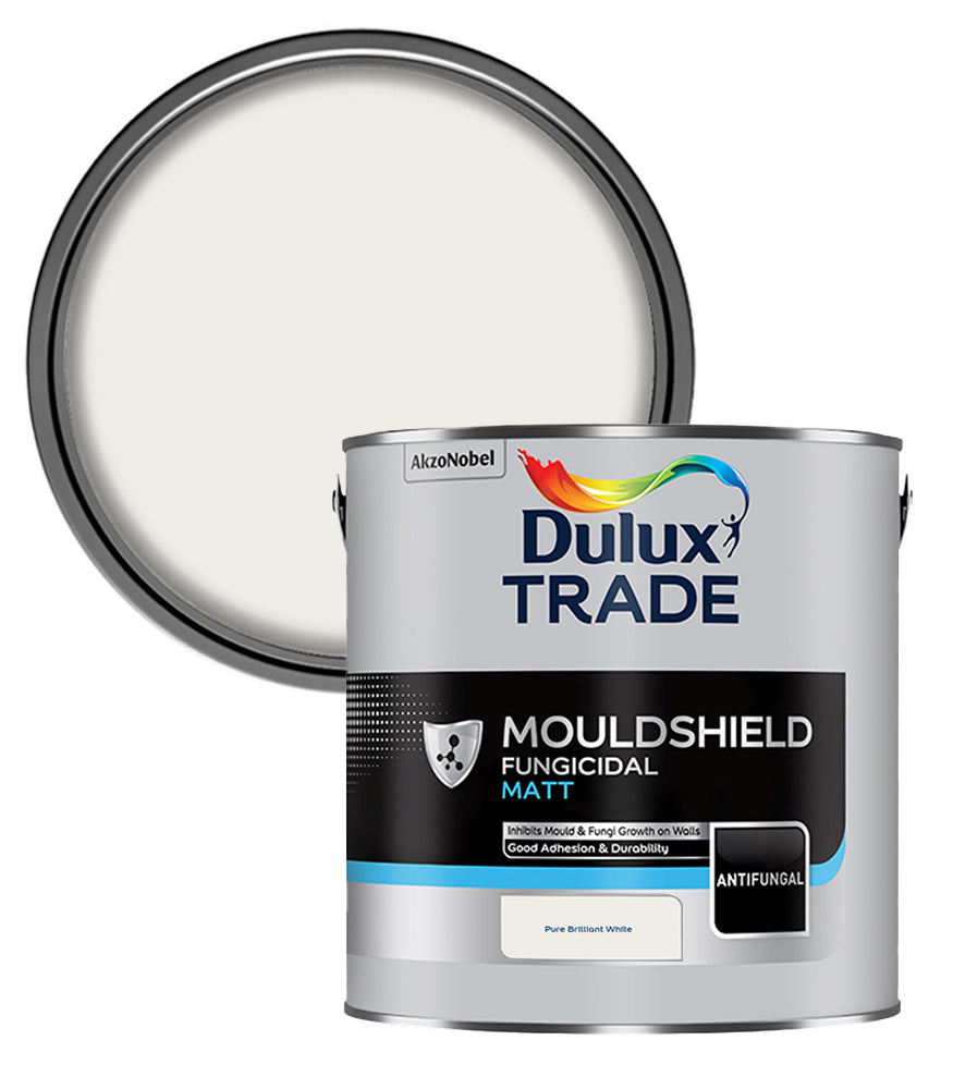 Dulux Trade Mouldshield Fungicidal Matt - Pure Brilliant White - 2.5 Litre