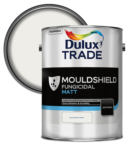 Dulux Trade Mouldshield Fungicidal Matt - Pure Brilliant White - 5 Litre