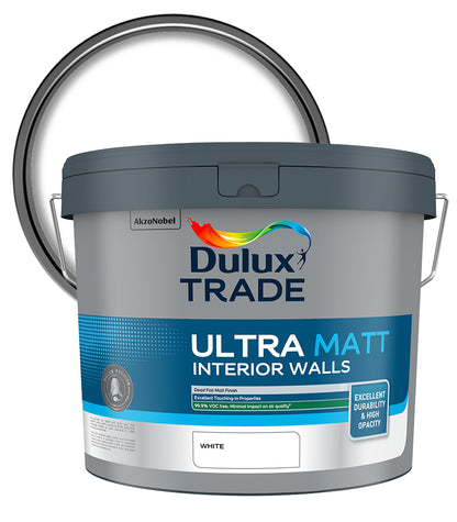 Dulux Trade Ultra Matt Interior Walls - White - 10 Litre