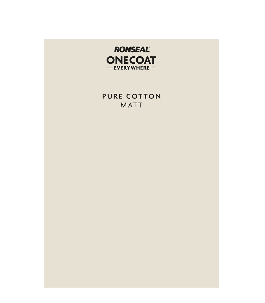 Ronseal One Coat Everywhere - Peel & Stick Tester - Pure Cotton
