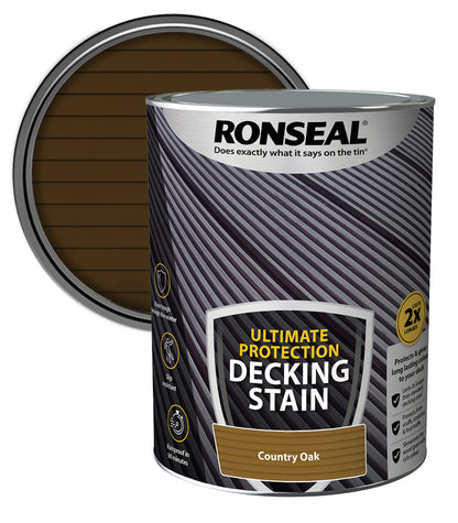 Ronseal Ultimate Decking Stain - 5L - Country Oak