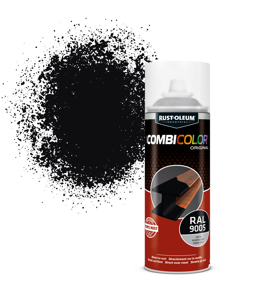 Rust-Oleum CombiColor Original - Satin - Jet Black RAL 9005 - 400ml Aerosol