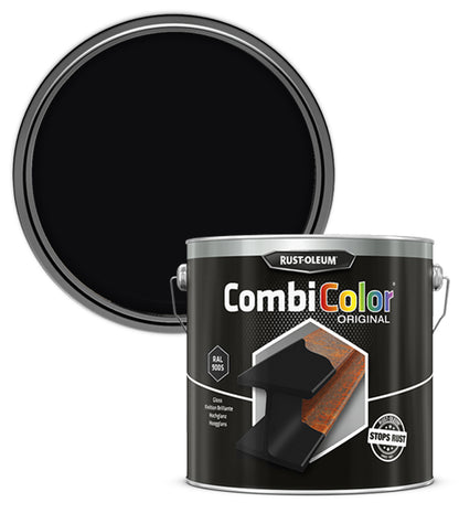 Rust-Oleum CombiColor Original - Satin - Jet Black RAL 9005 - 2.5 Litre