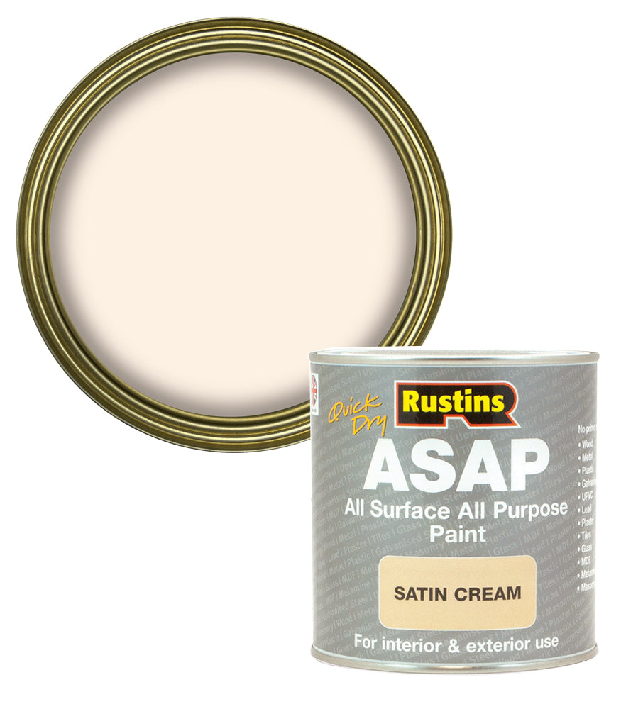Rustins Quick Dry ASAP Paint - Cream - 1 Litre