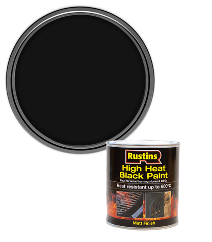 Rustins High Heat Paint Black - 500ml