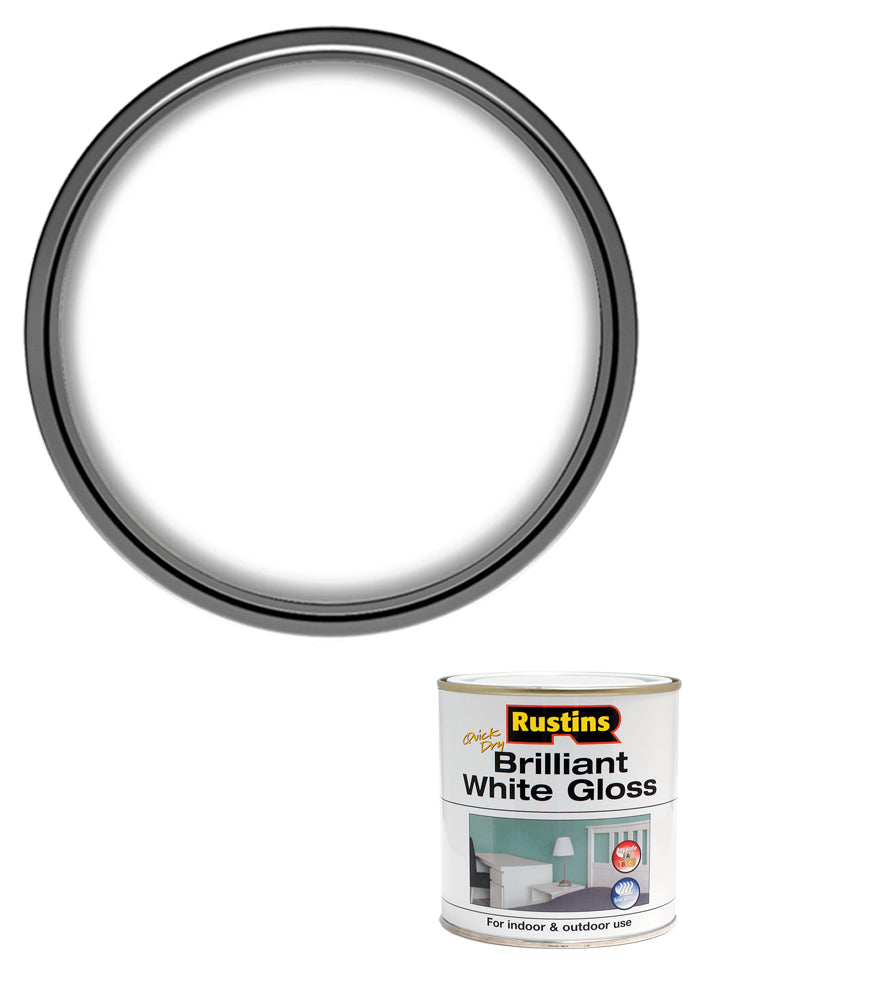 Rustins Quick Dry Brilliant White Gloss Paint - 250ml