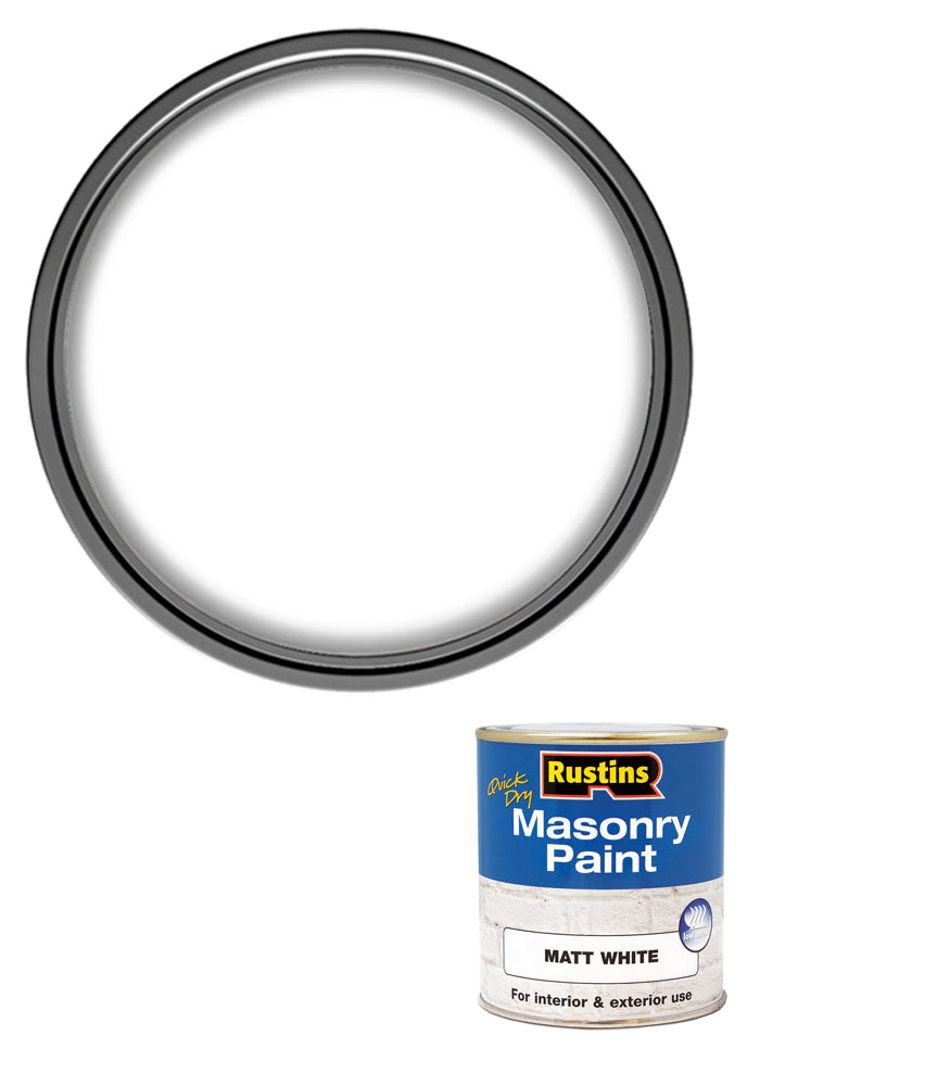 Rustins Quick Dry Masonry Paint - White - 250ml