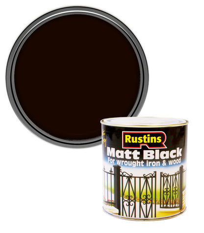 Rustins Quick Dry Matt Black Paint - 1 Litre