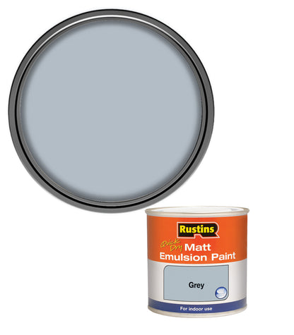 Rustins Quick Dry Matt Emulsion Paint - Grey - 500ml