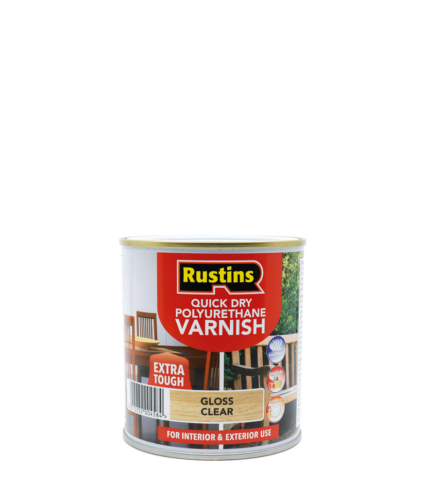 Rustins Quick Dry Polyurethane Varnish Clear - Gloss - 1 Litre