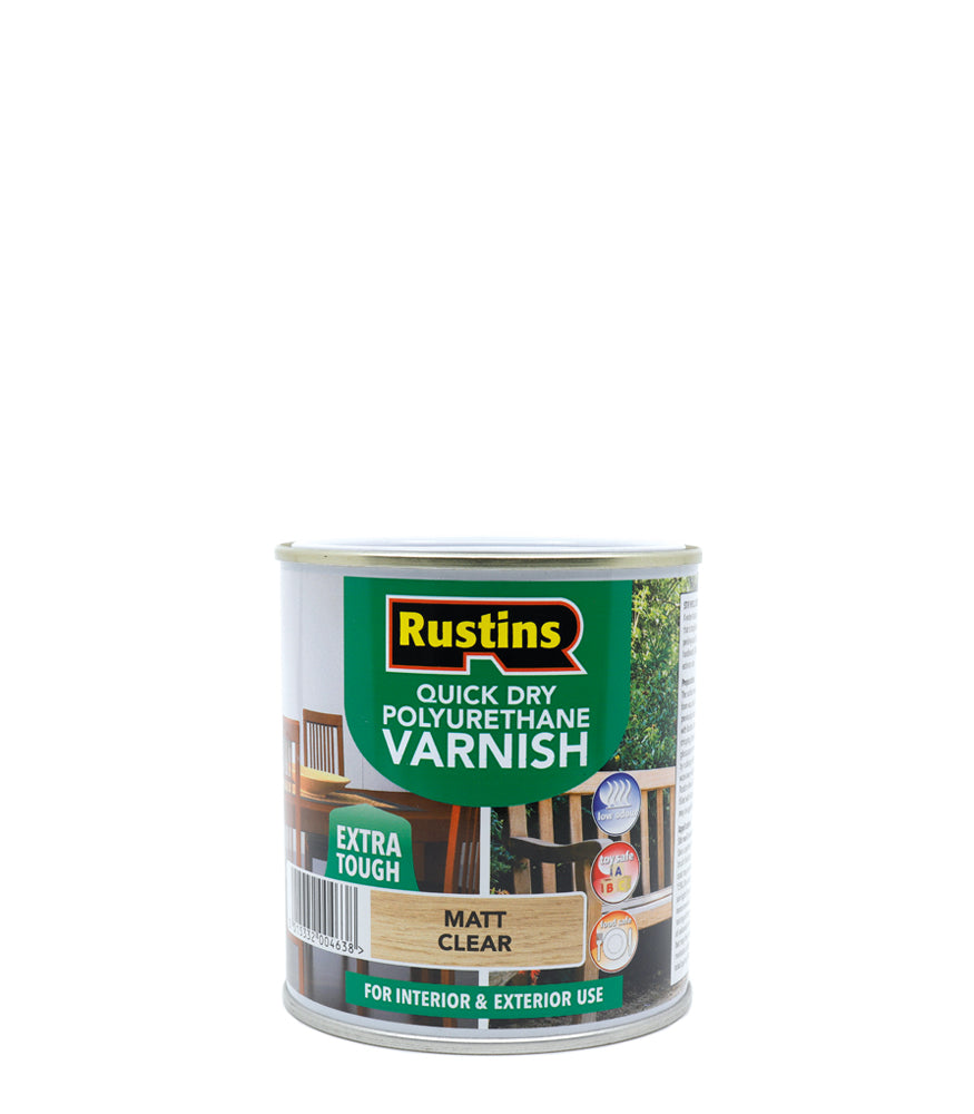 Rustins Quick Dry Polyurethane Varnish Clear - Matt - 1 Litre