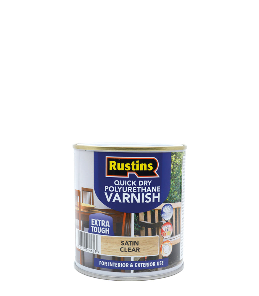 Rustins Quick Dry Polyurethane Varnish Clear - Satin - 1 Litre