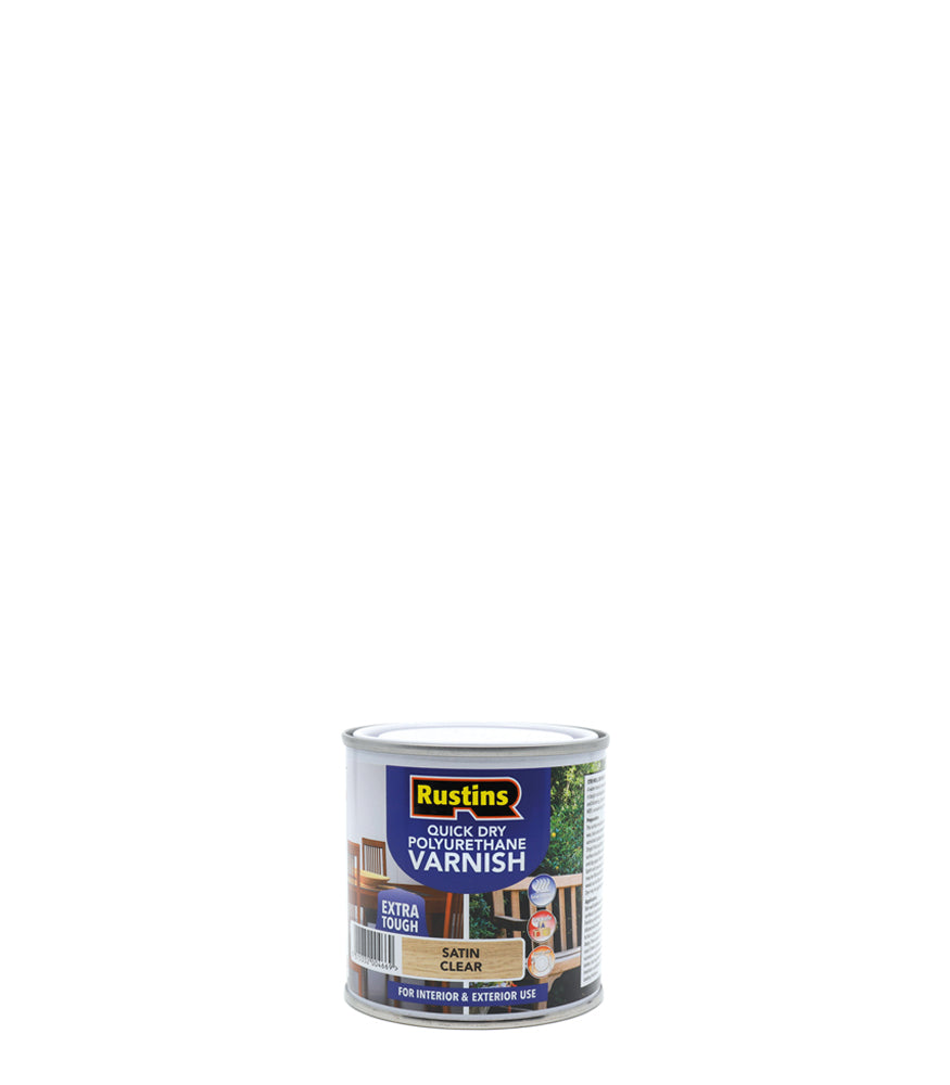 Rustins Quick Dry Polyurethane Varnish Clear - Satin - 250ml