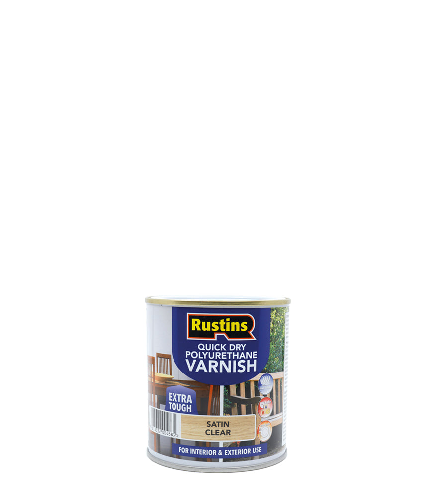 Rustins Quick Dry Polyurethane Varnish Clear - Satin - 500ml
