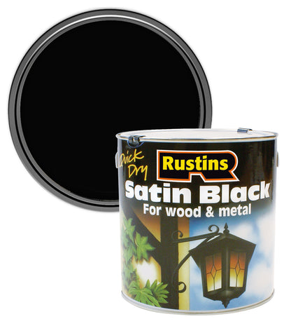 Rustins Satin Black Paint - 2.5 Litre
