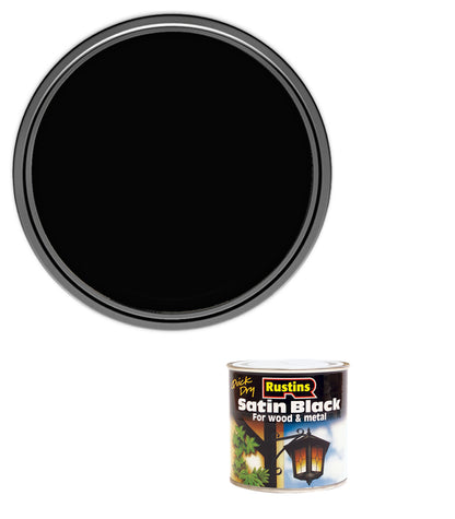 Rustins Satin Black Paint - 250ml
