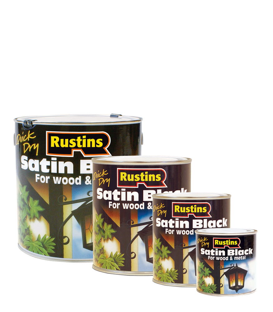 Rustins Quick Dry Satin Black Paint