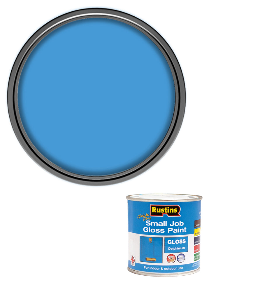 Rustins Quick Dry Small Job Paint - Gloss - Delphinium - 250ml