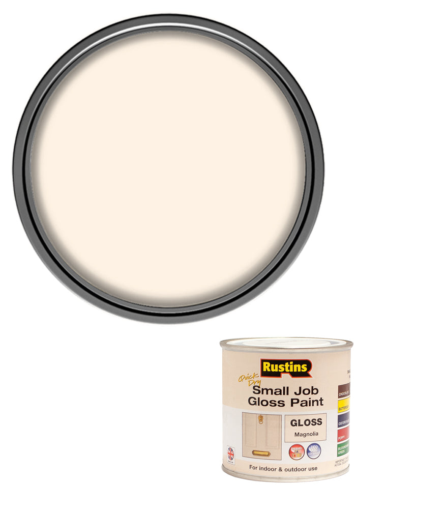 Rustins Quick Dry Small Job Paint - Gloss - Magnolia - 250ml