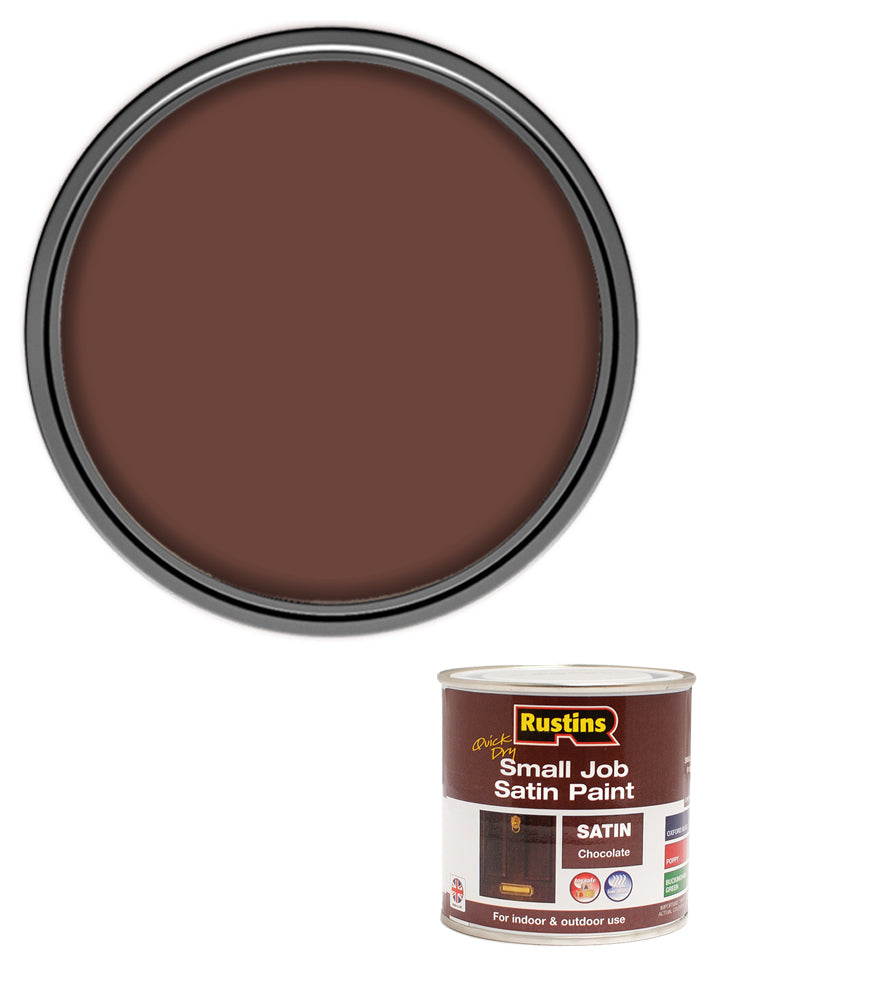 Rustins Quick Dry Small Job Paint - Satin - Chocolate - 250ml