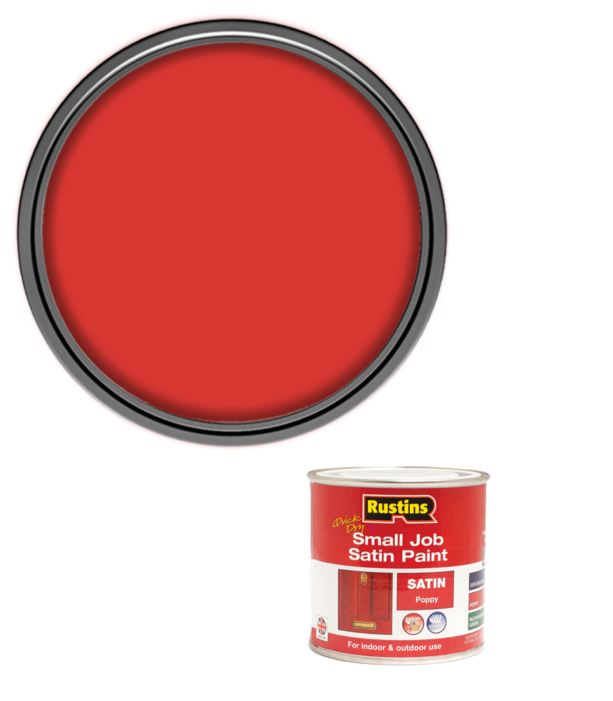 Rustins Quick Dry Small Job Paint - Satin - Poppy - 250ml