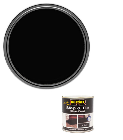 Rustins Quick Dry Step & Tile Paint - Black - 250ml