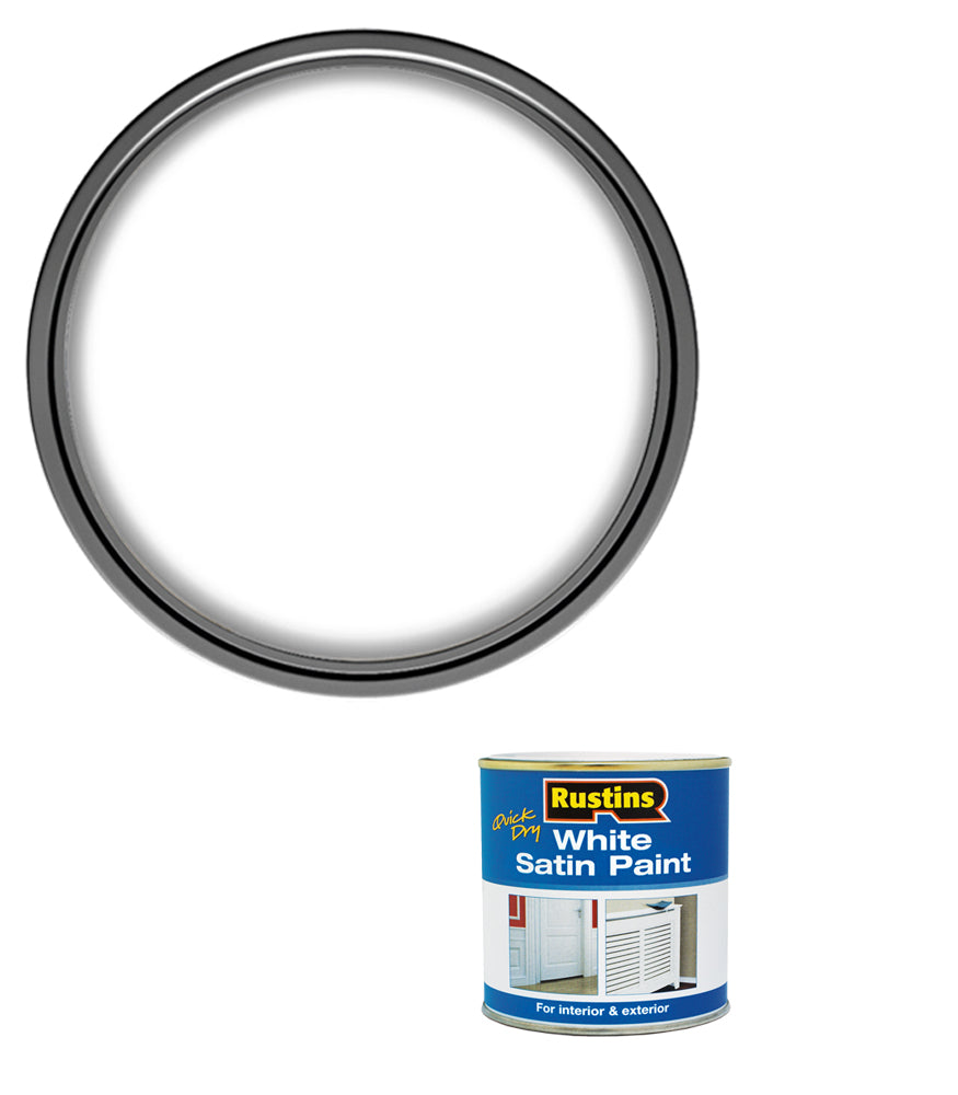 Rustins Quick Dry Satin White Paint - 250ml