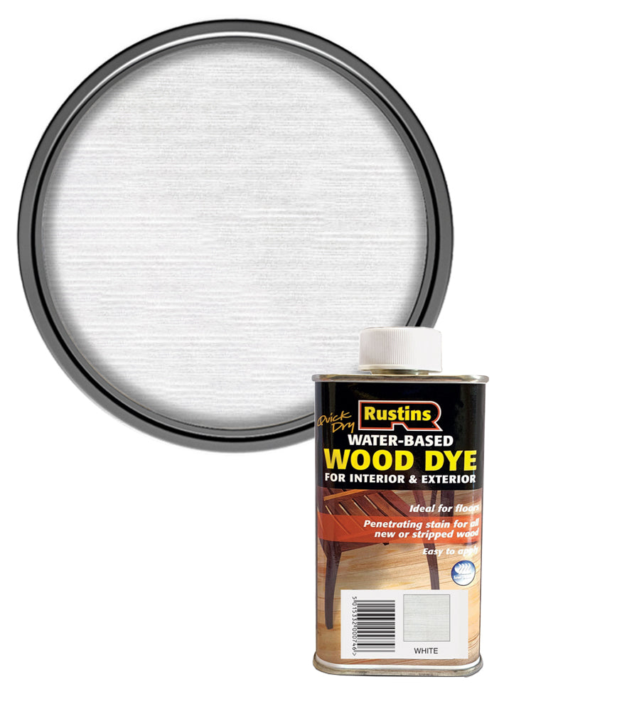 Rustins Quick Dry Wood Dye - White - 250ml