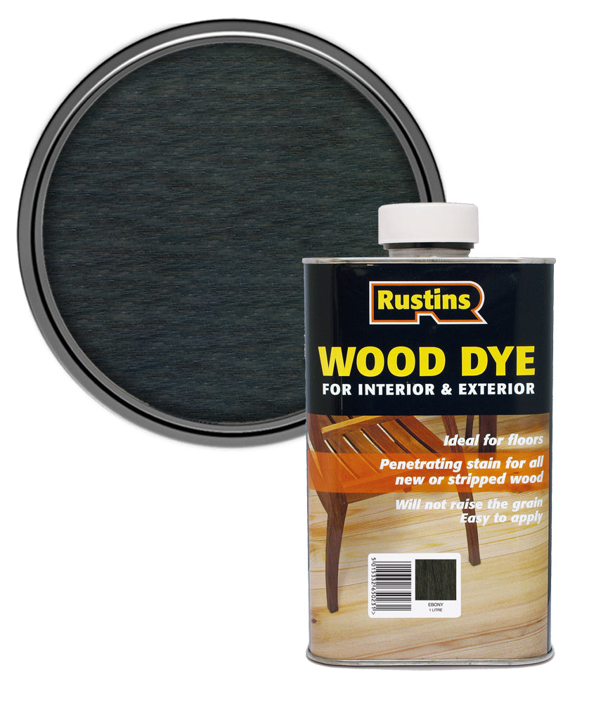 Rustins Wood Dye - Ebony - 1 Litre
