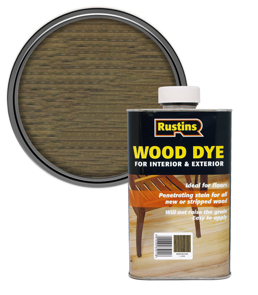 Rustins Wood Dye - Medium Oak - 1 Litre