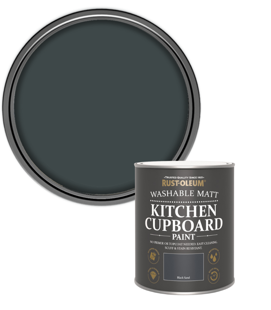 Rust-Oleum Kitchen Cupboard Matt Paint - Black Sand - 750ml