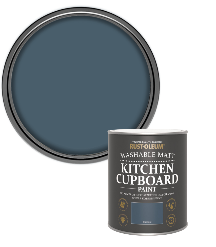 Rust-Oleum Kitchen Cupboard Matt Paint - Blue Print - 750ml