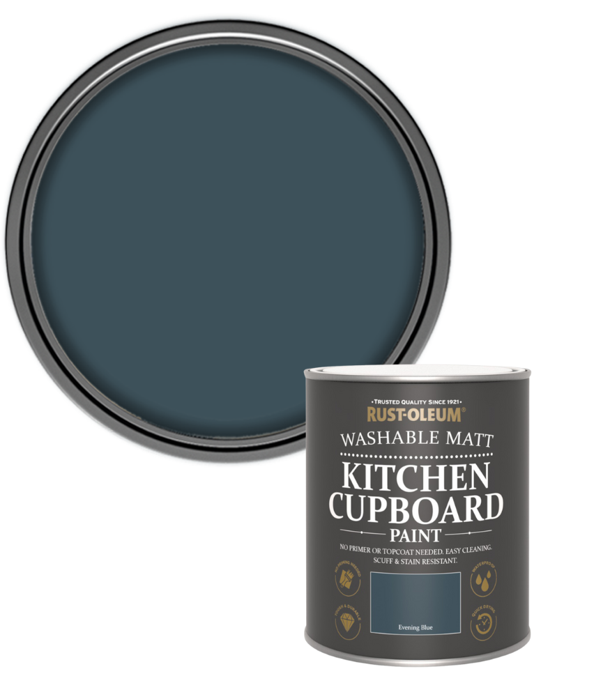 Rust-Oleum Kitchen Cupboard Matt Paint - Evening Blue - 750ml