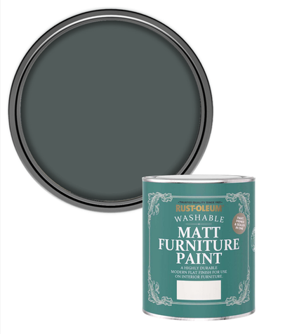 Rust-Oleum Washable Matt Furniture Paint - Black Sand - 750ml