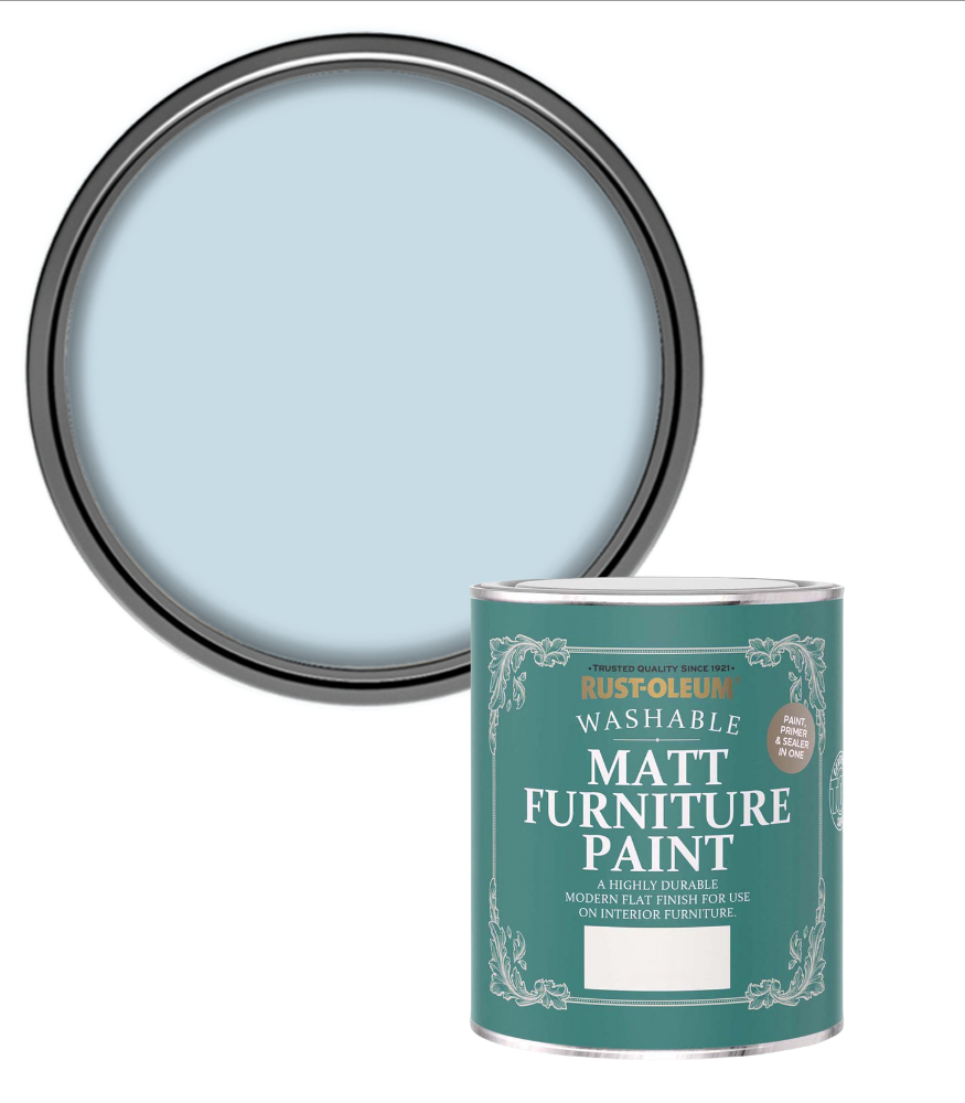 Rust-Oleum Washable Matt Furniture Paint - Blue Sky - 750ml