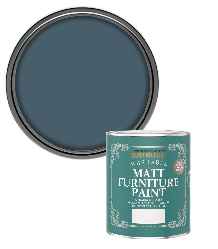 Rust-Oleum Washable Matt Furniture Paint - Blue Print - 750ml