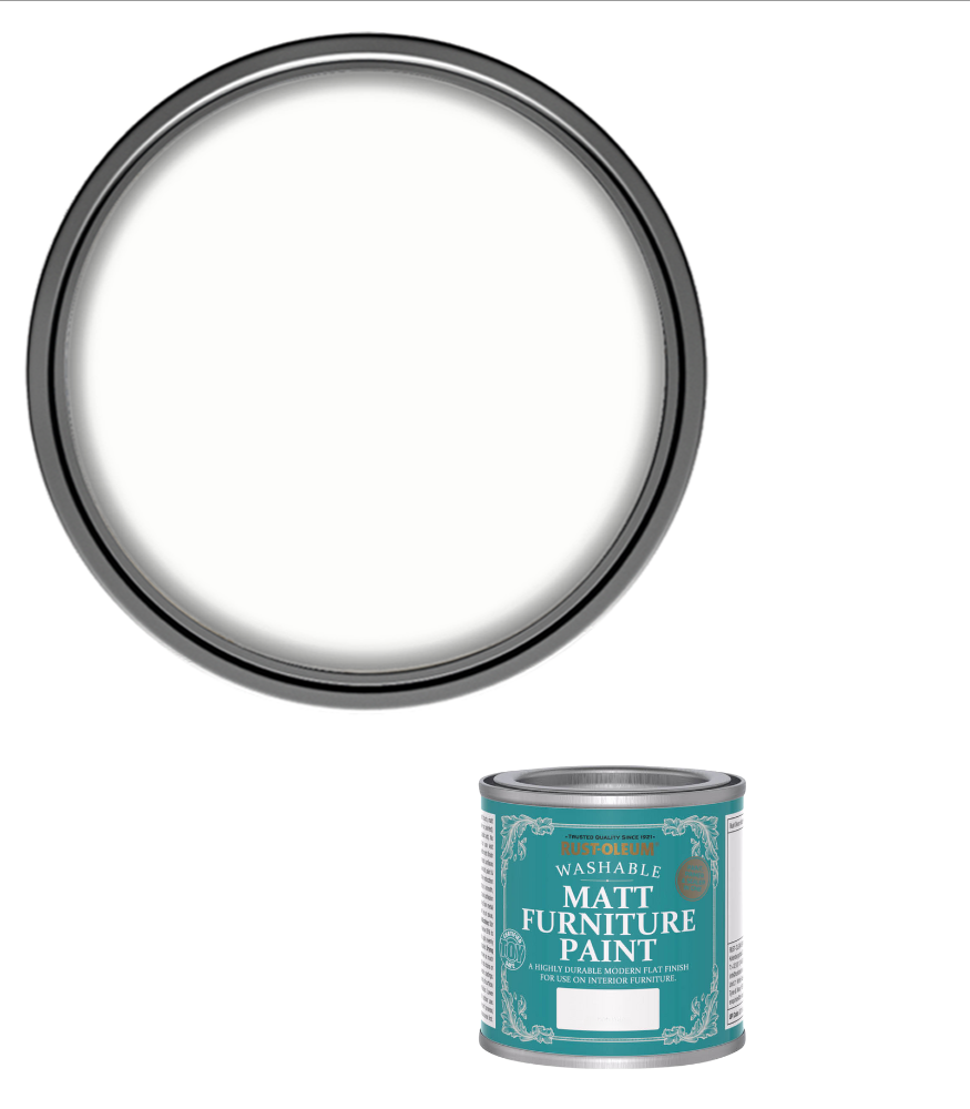 Rust-Oleum Washable Matt Furniture Paint - Chalk White - 125ml
