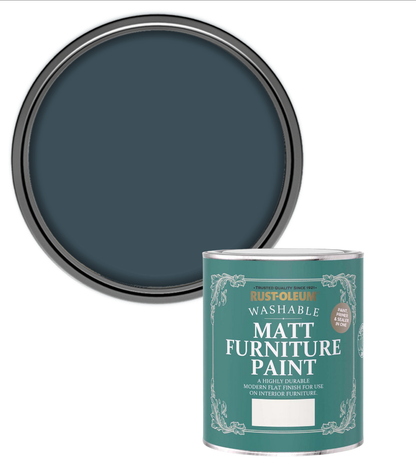 Rust-Oleum Washable Matt Furniture Paint - Evening Blue - 750ml
