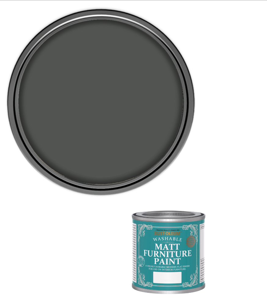 Rust-Oleum Washable Matt Furniture Paint - Graphite - 125ml
