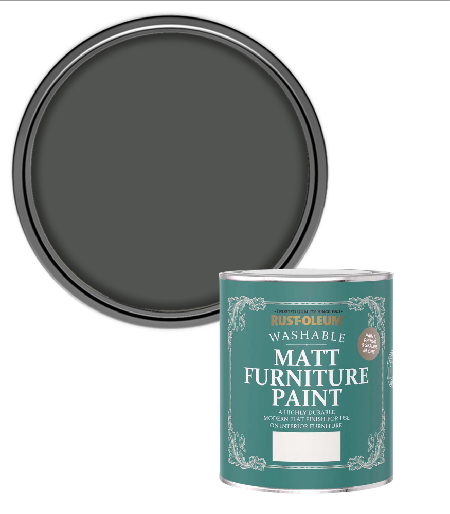 Rust-Oleum Washable Matt Furniture Paint - Graphite - 750ml