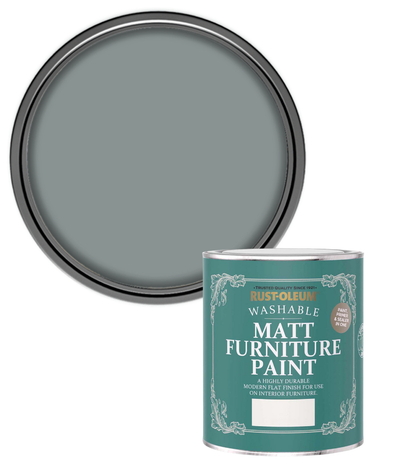 Rust-Oleum Washable Matt Furniture Paint - Slate - 750ml